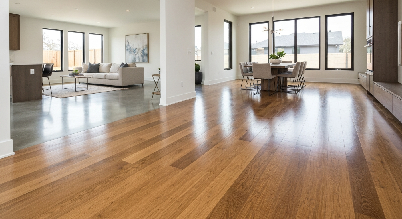 Hardwood flooring installation in a Maryland living room