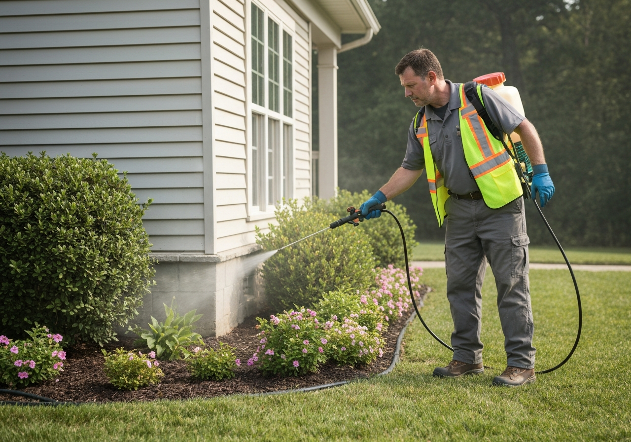 Exterior pest control treatment