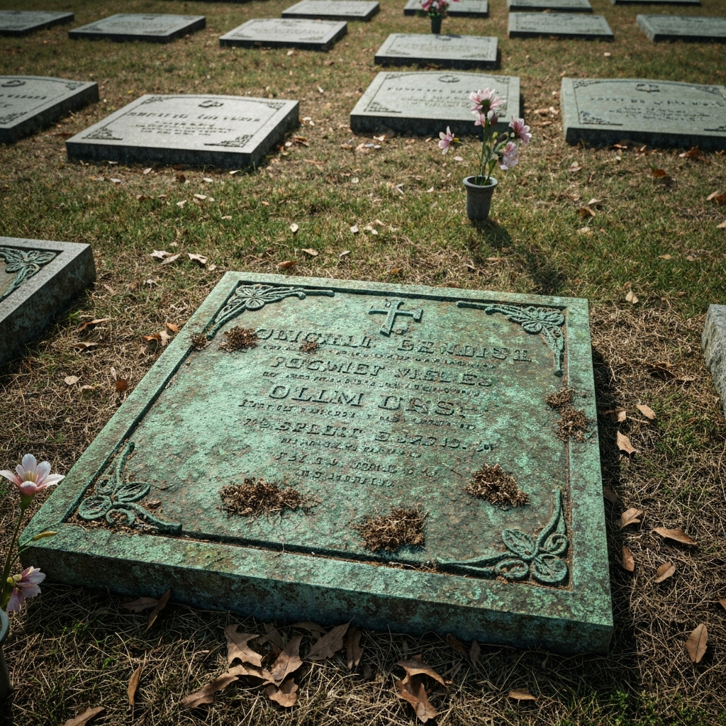 Bronze headstone cleaning