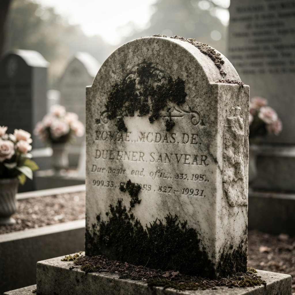 Marble headstone cleaning