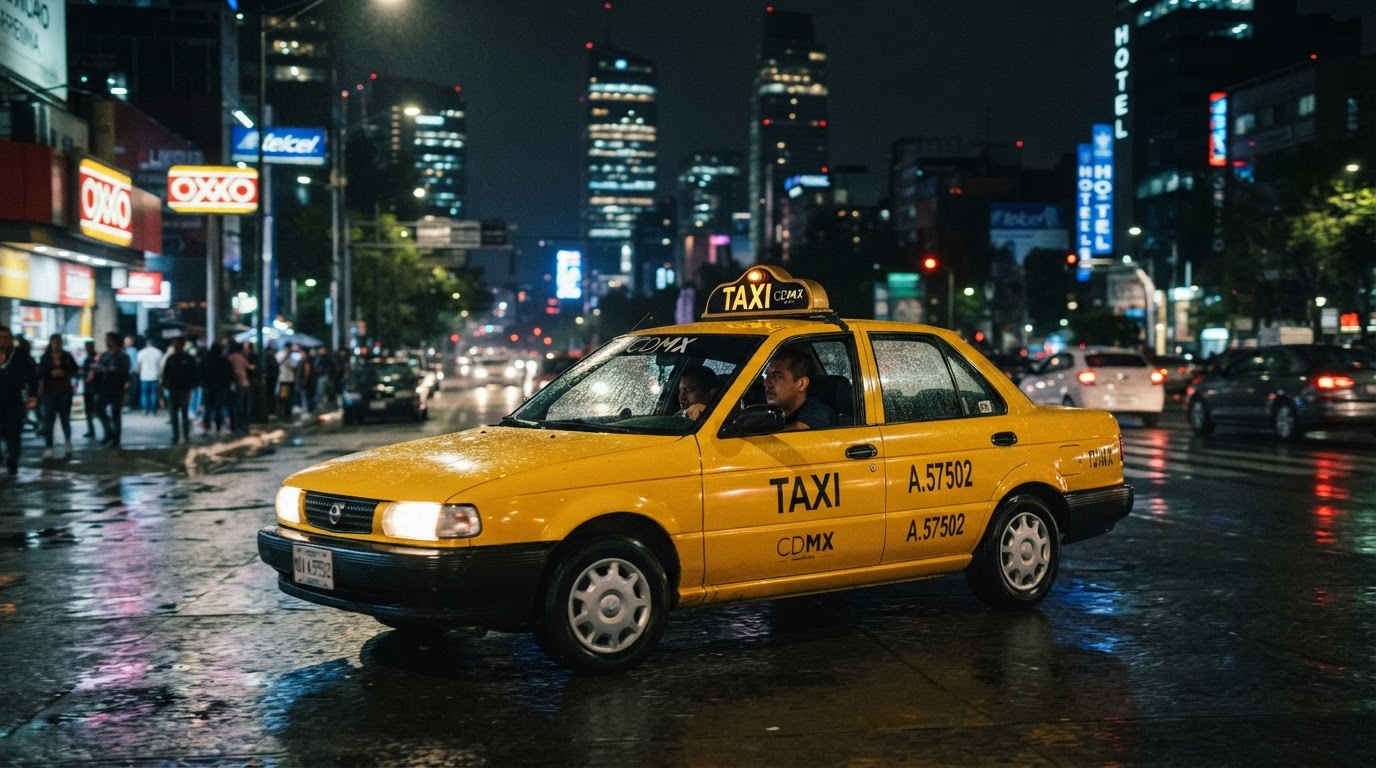 Taking a taxi in Mexico — giving directions to a taxi driver in Spanish