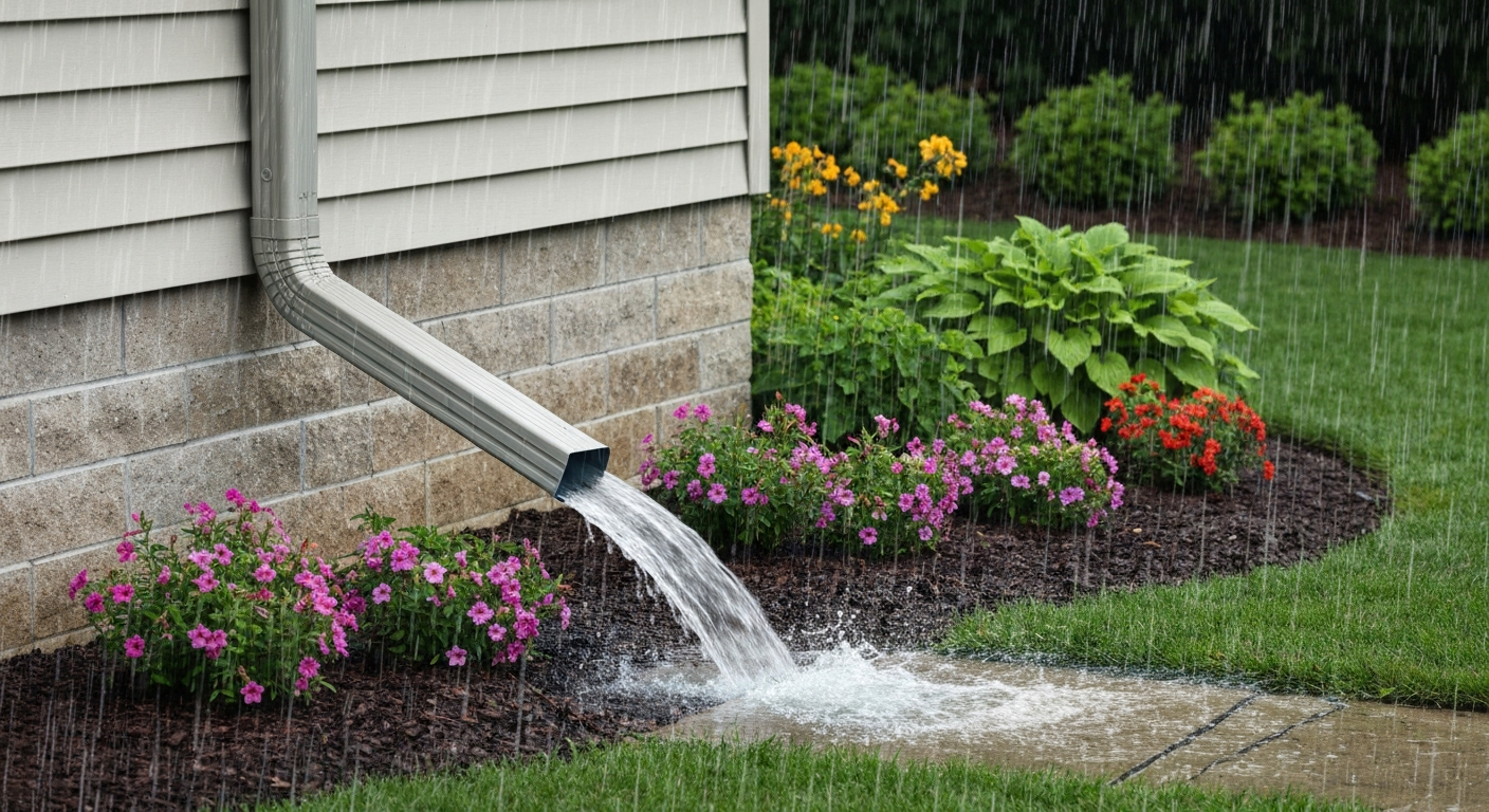 Proper drainage away from a home foundation