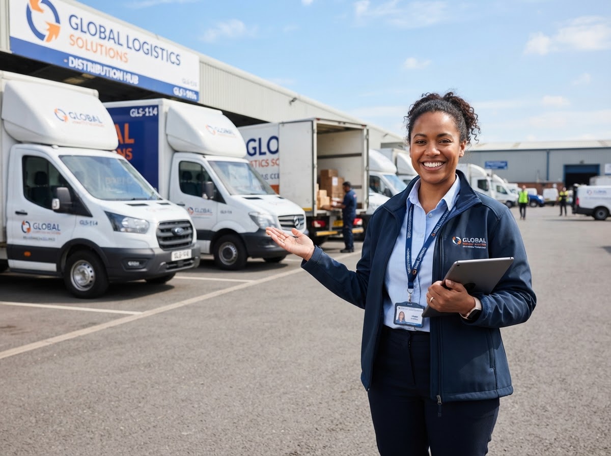 Confident logistics manager using Zyri CRM