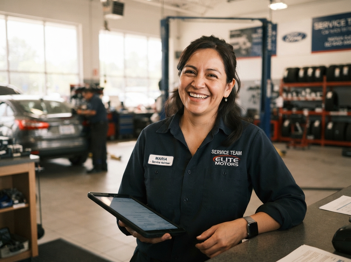 Service Team using Zyri automotive CRM