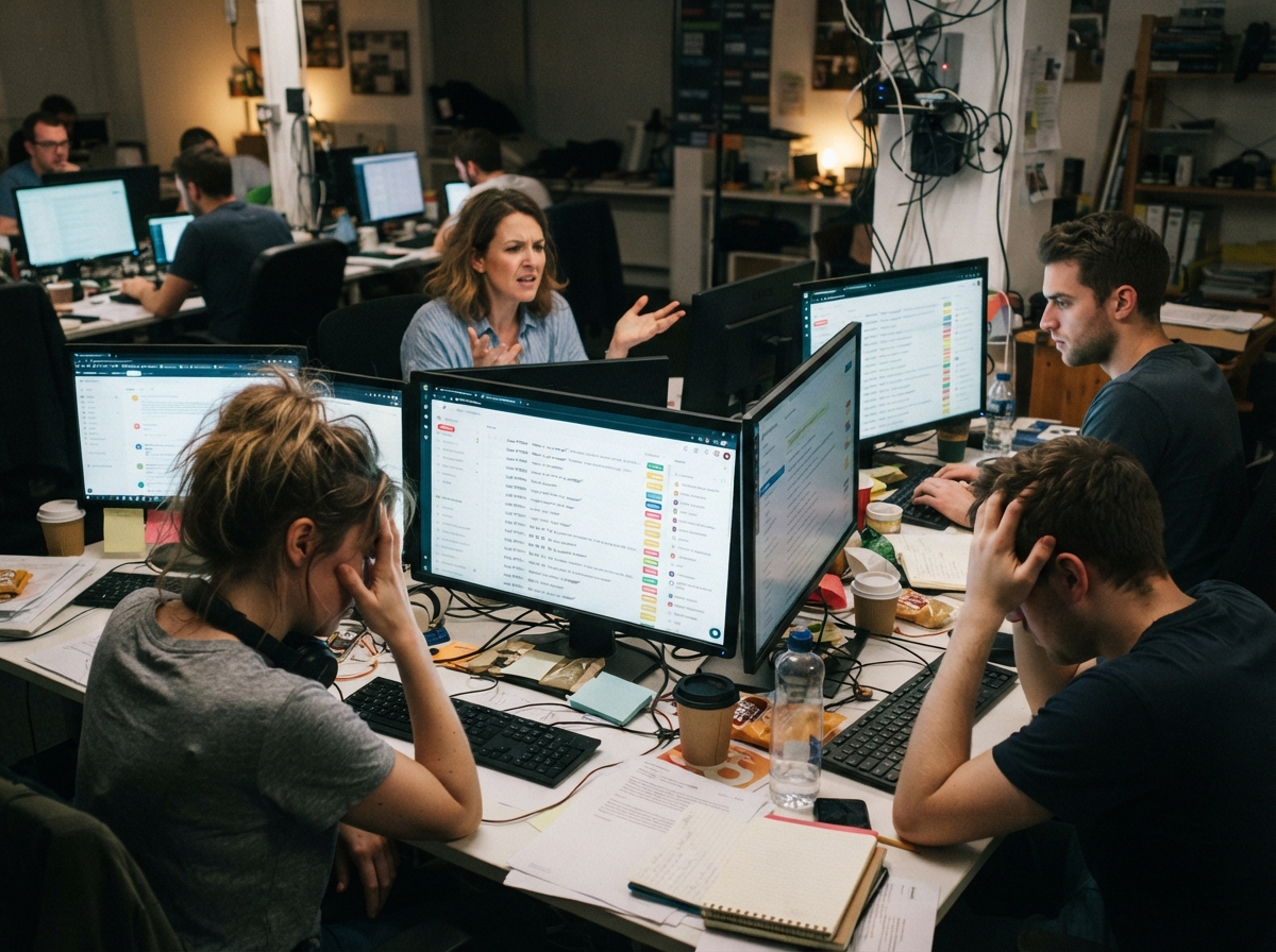Small support team overwhelmed by a flood of repetitive messages