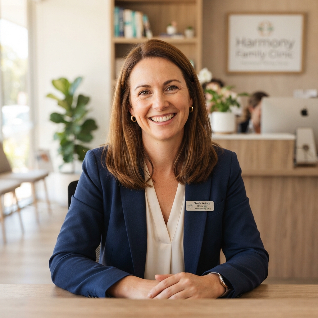 Happy confident clinic owner using Zyri CRM