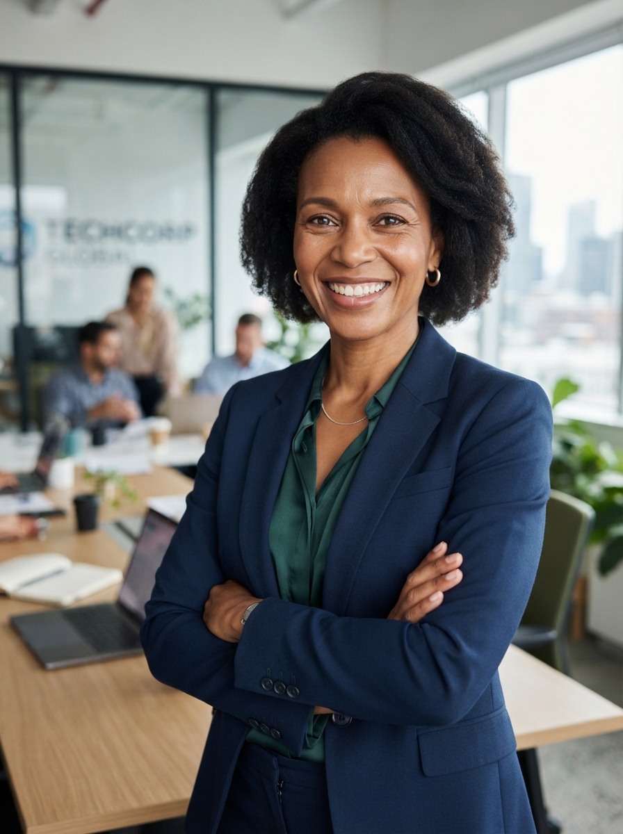 Confident sales leader using Zyri sales automation CRM