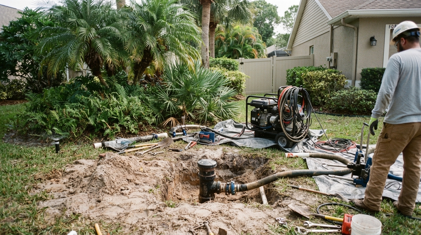 CIPP lining access point for root intrusion repair in Old Naples