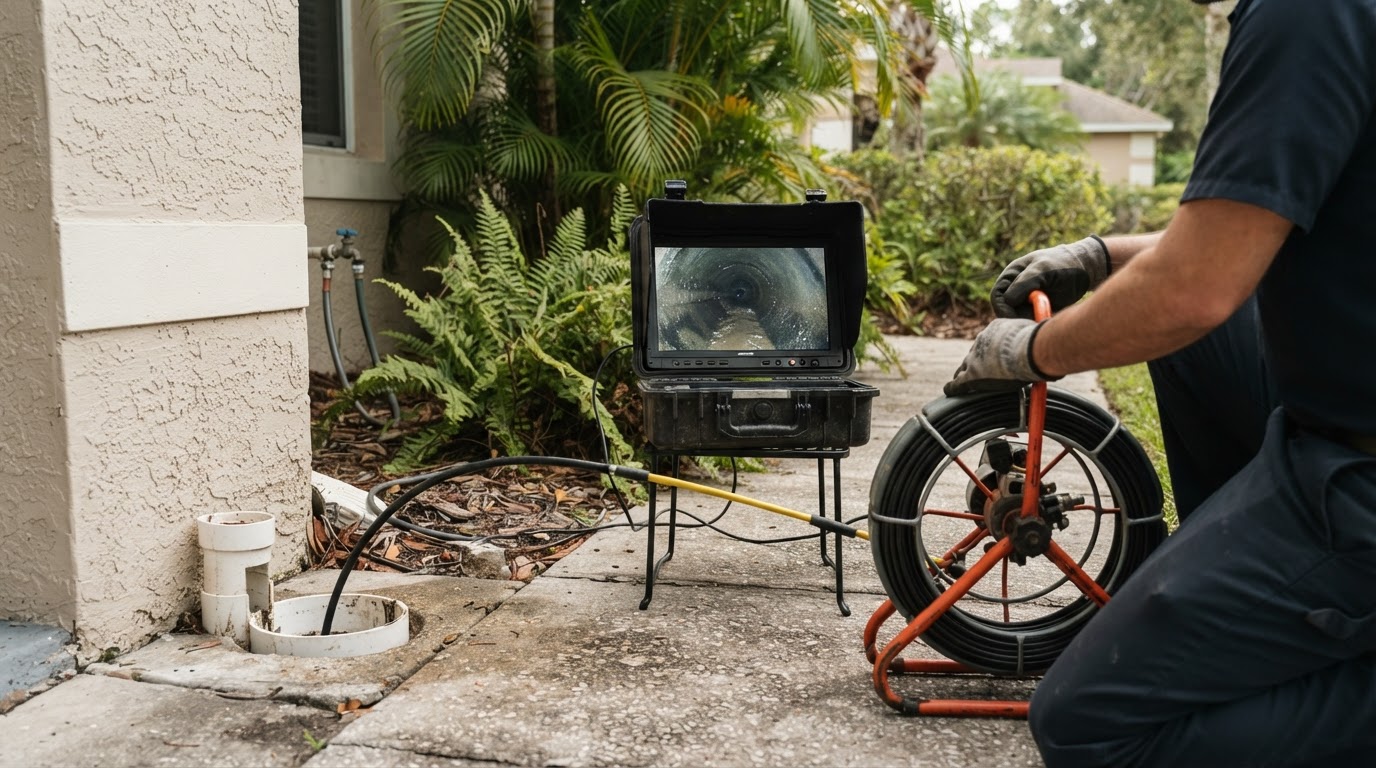 Sewer camera inspection avoiding an unnecessary full replacement in East Naples