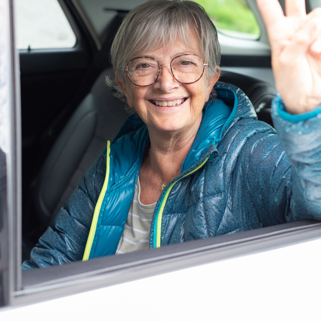 Happy passenger in transport vehicle