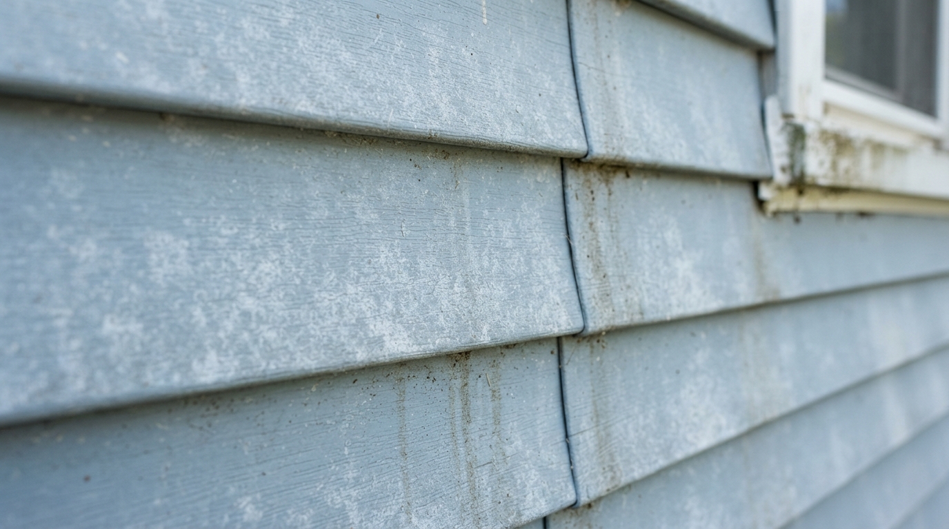 Spotless vinyl siding on two story residential house in Sulphur