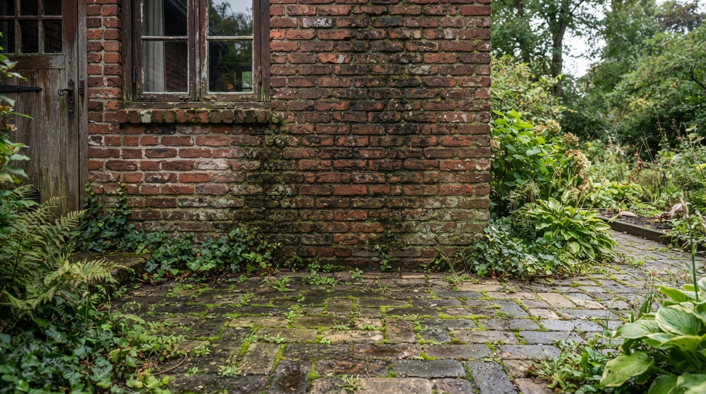 Clean brick and paver masonry exterior washed to perfection