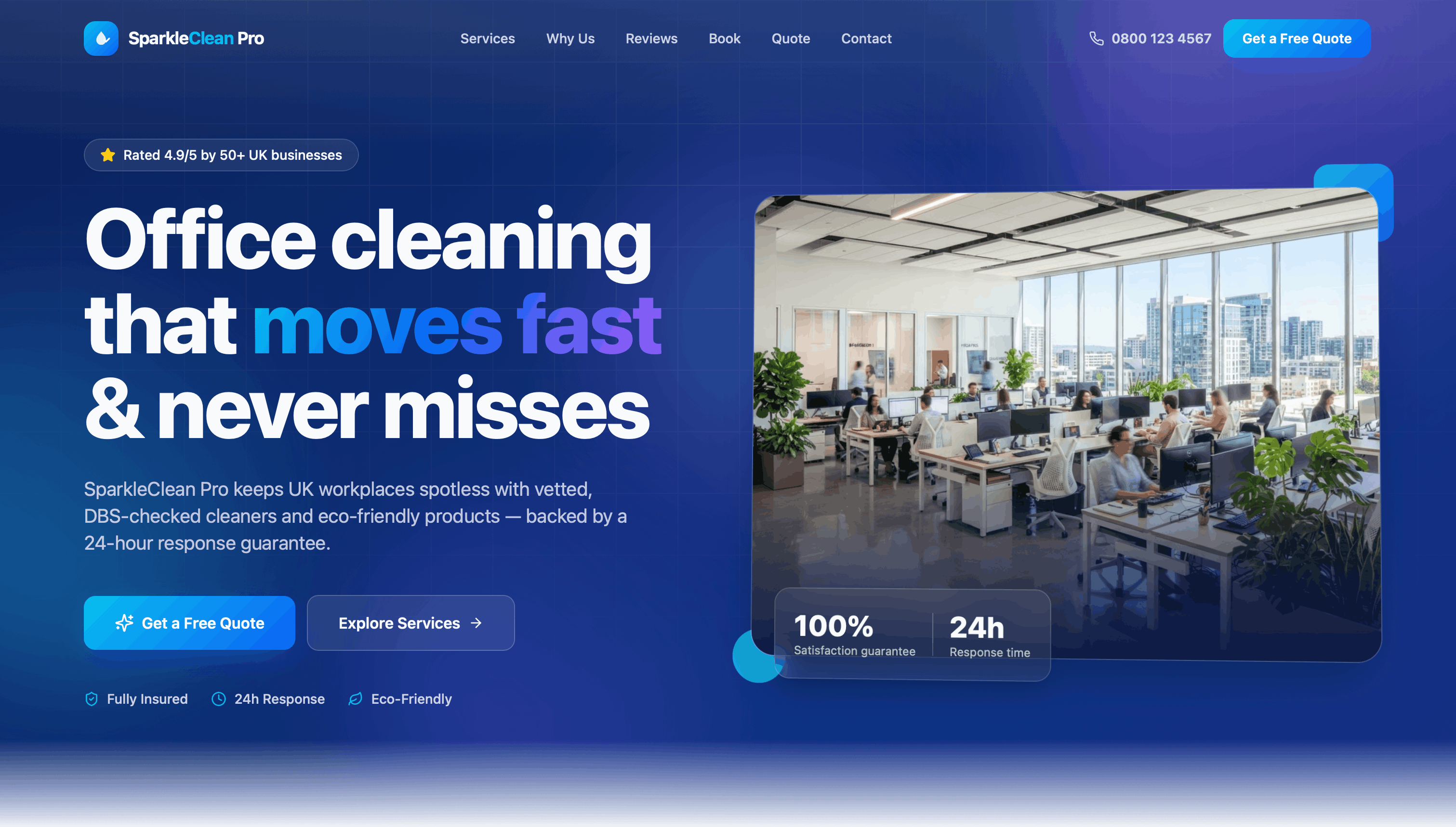 SparkleClean Pro website design