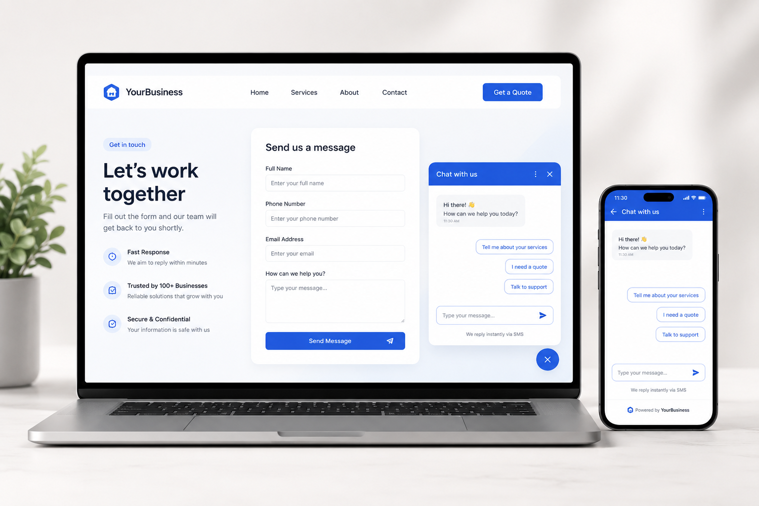 Web Forms & SMS Chat