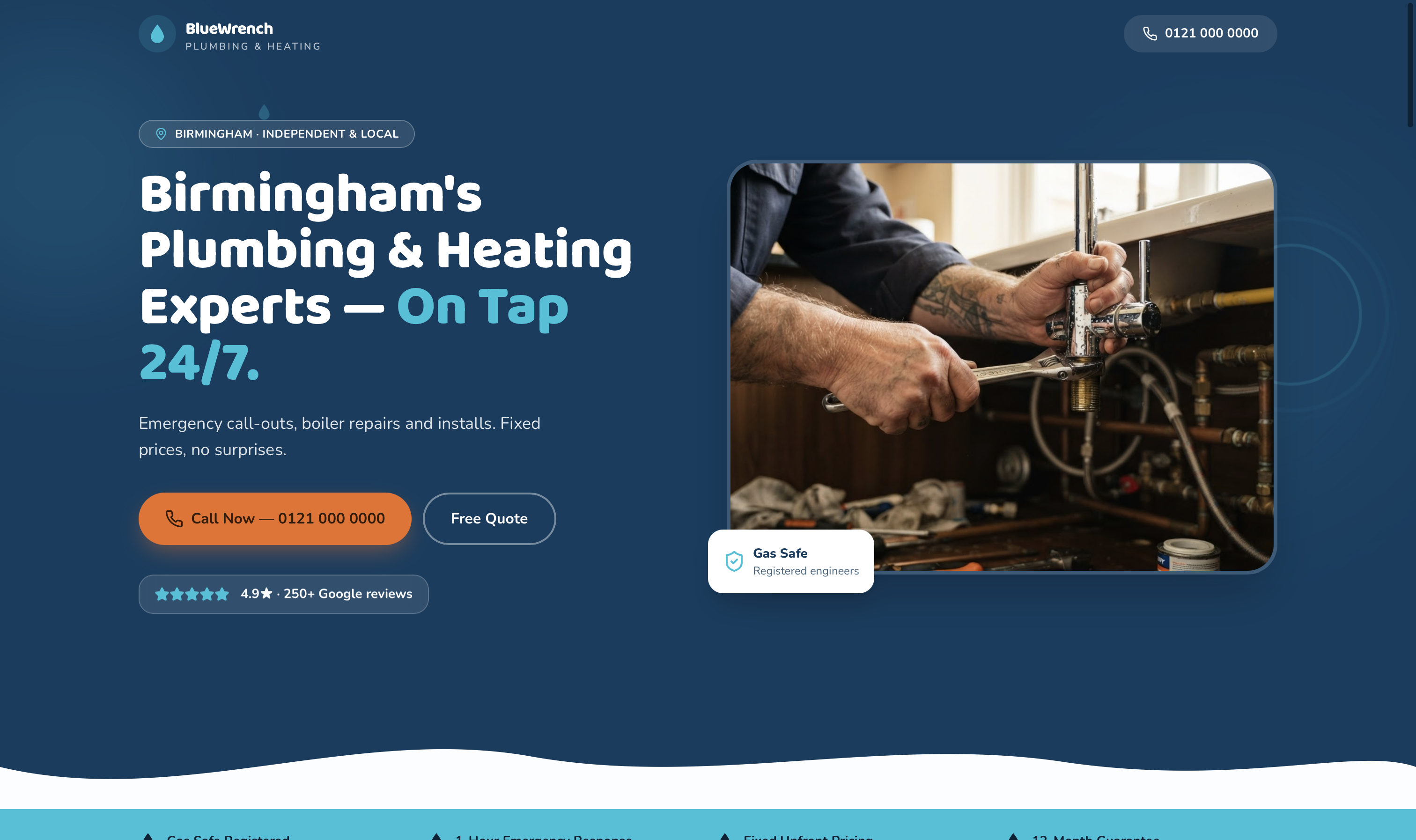 Blue Wrench Flow website design