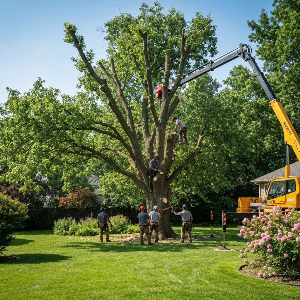 Professional tree removal team