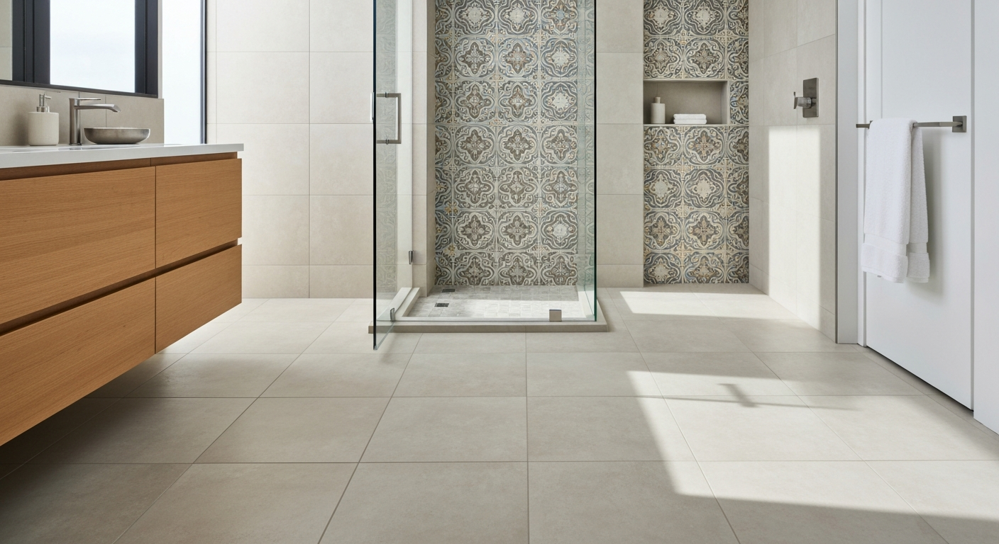 Modern bathroom with beautiful tile choices