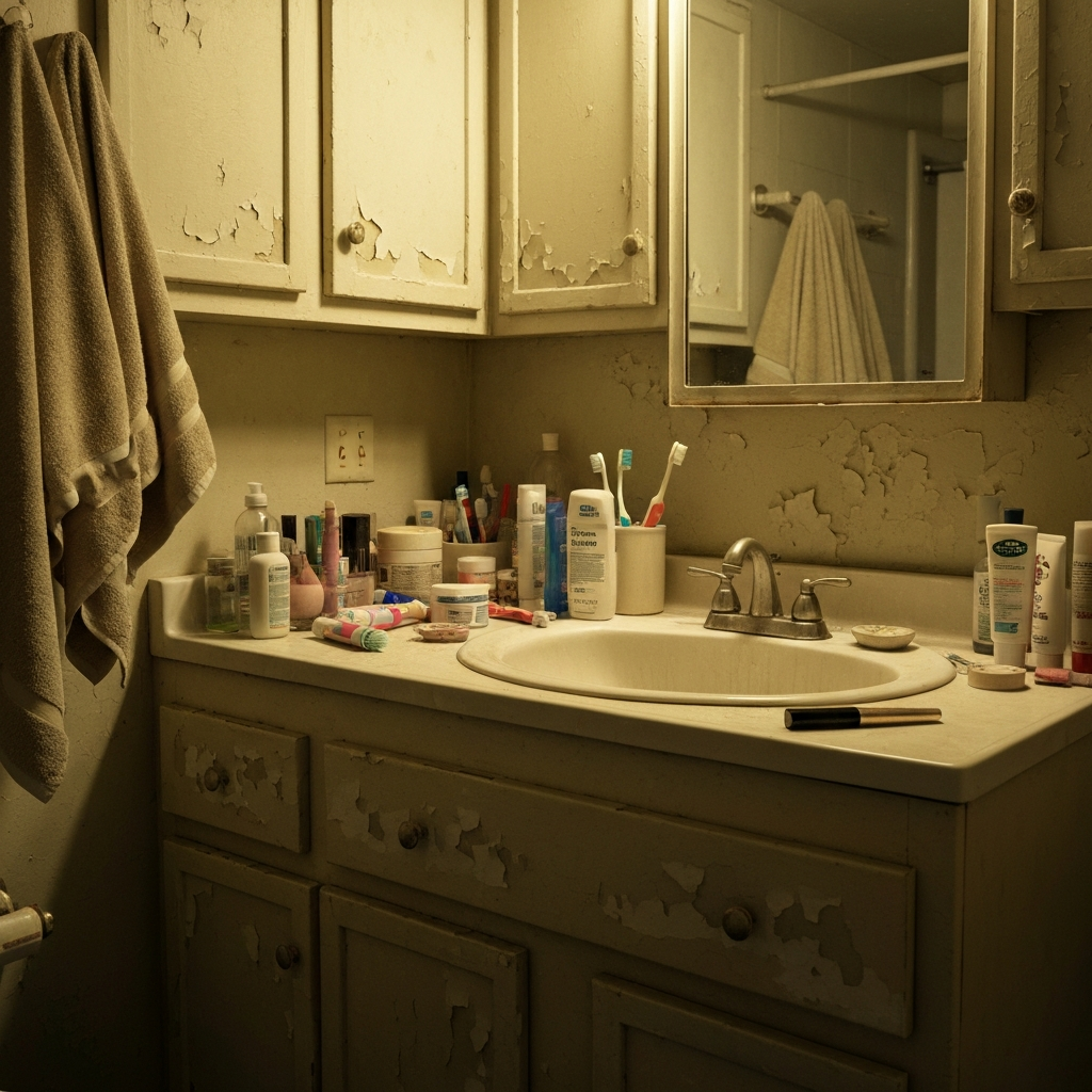 Vanity & Lighting Modernization Before