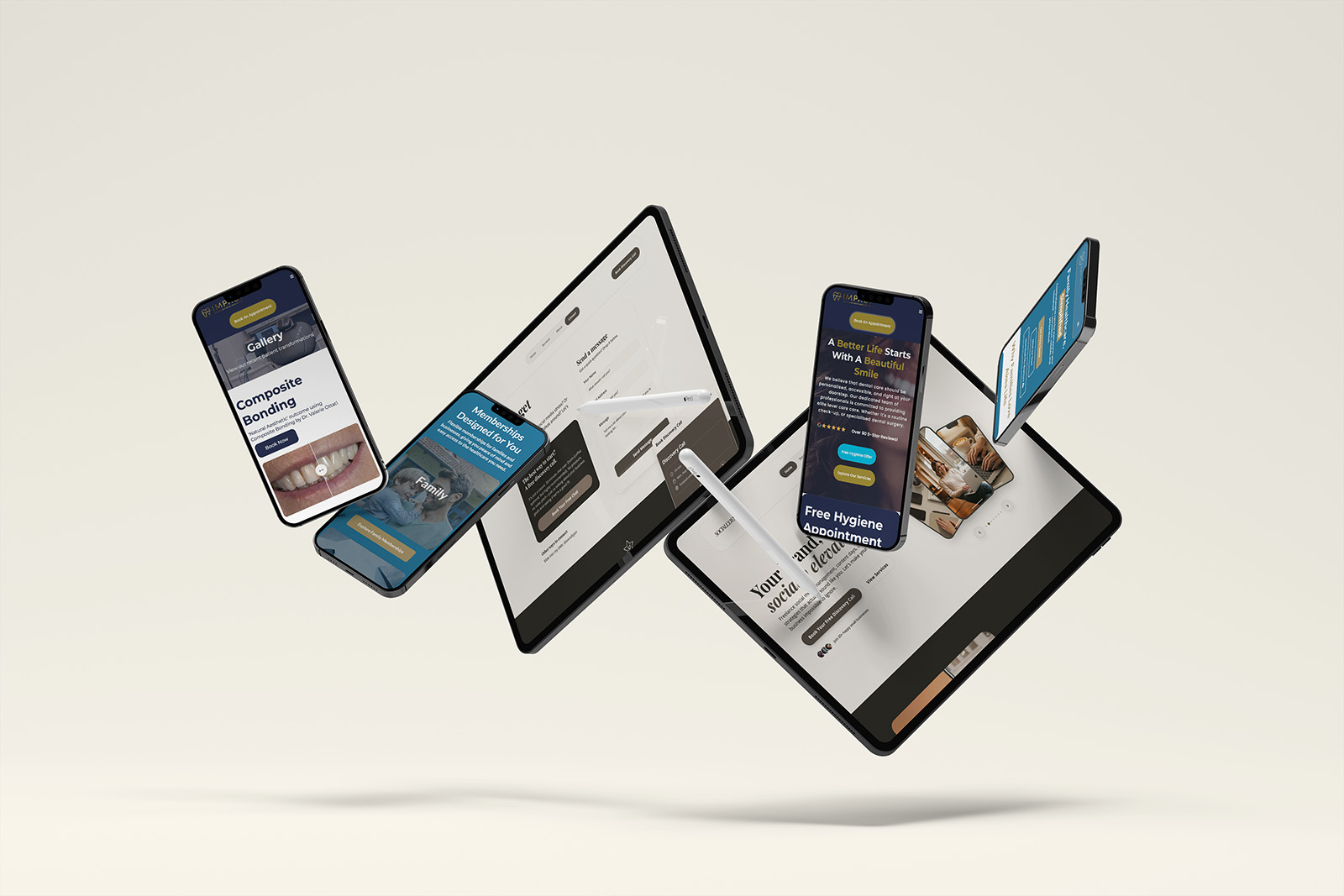 W3Pro web design showcase - multi-device responsive website designs across mobile, tablet and desktop displays