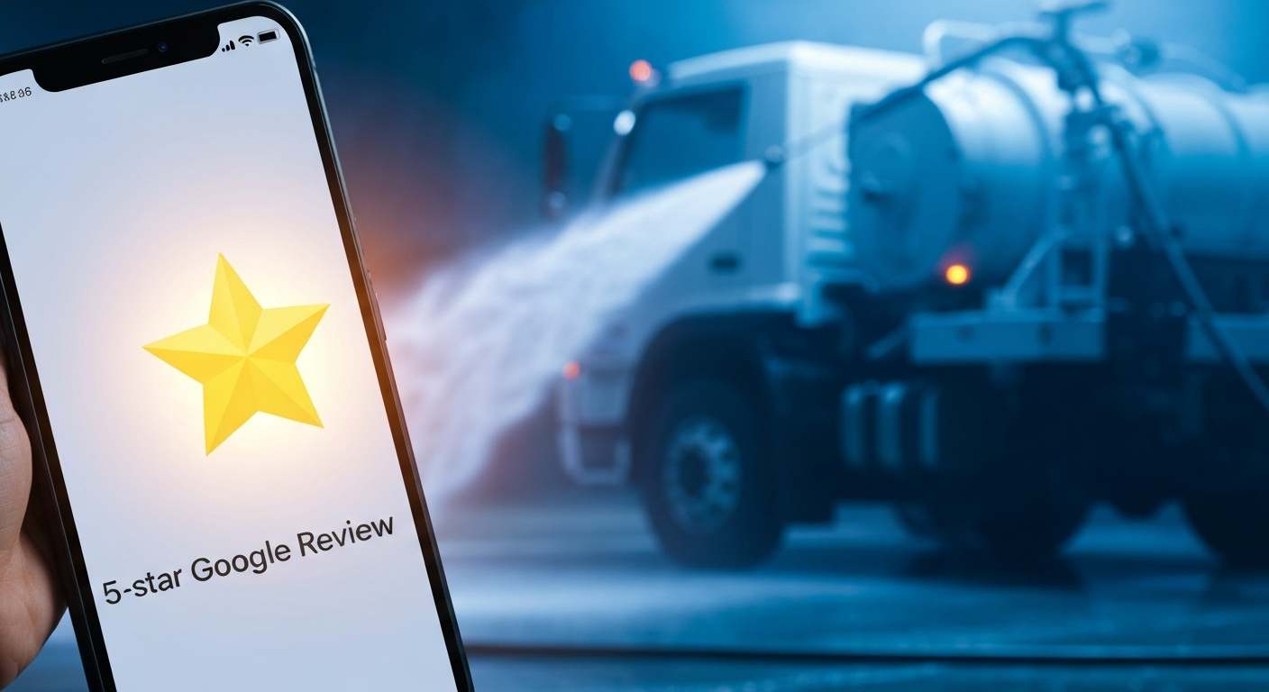 Glowing 5-star Google review notification