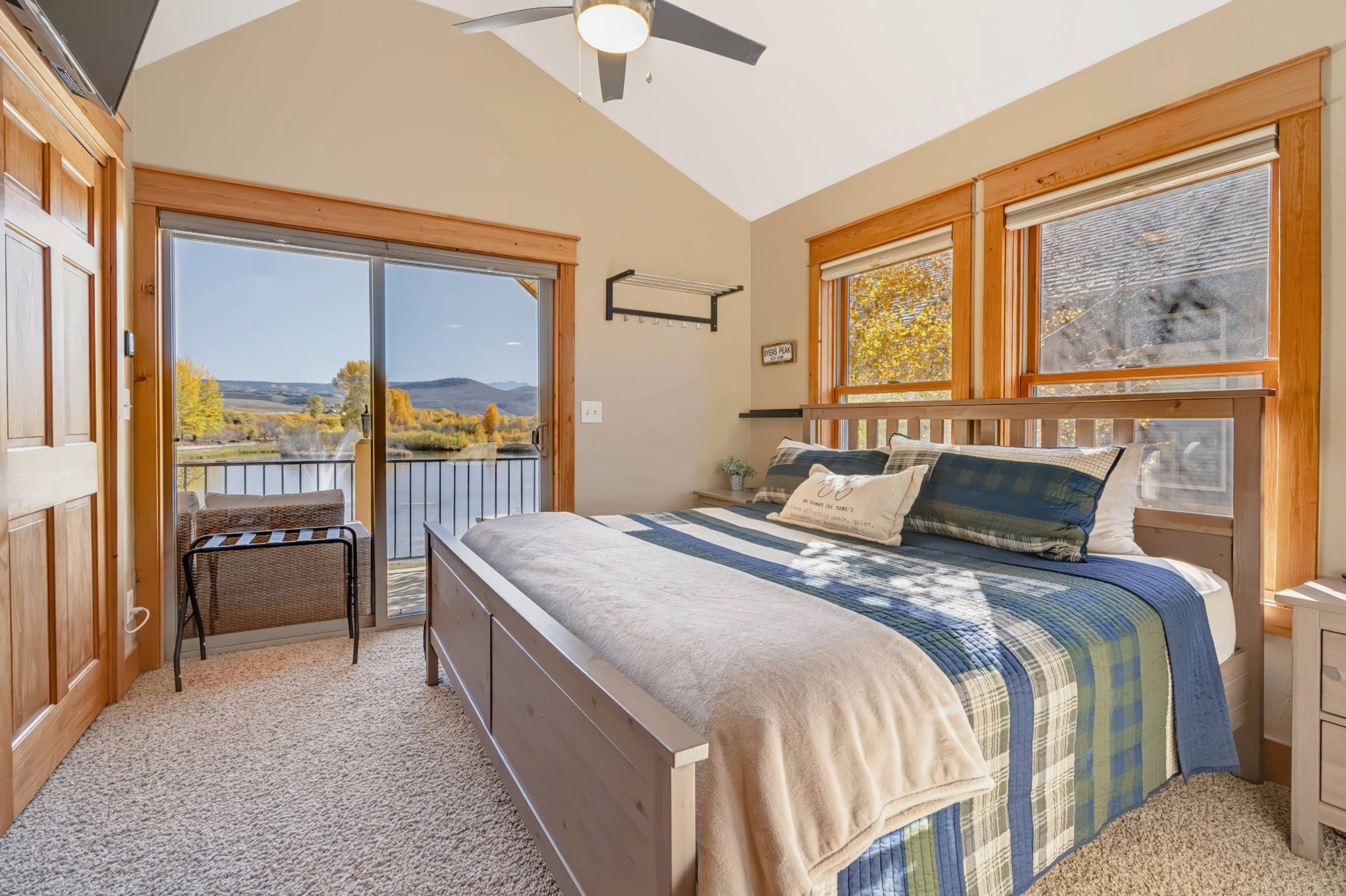Waterfront Bedroom with Mountain Vista