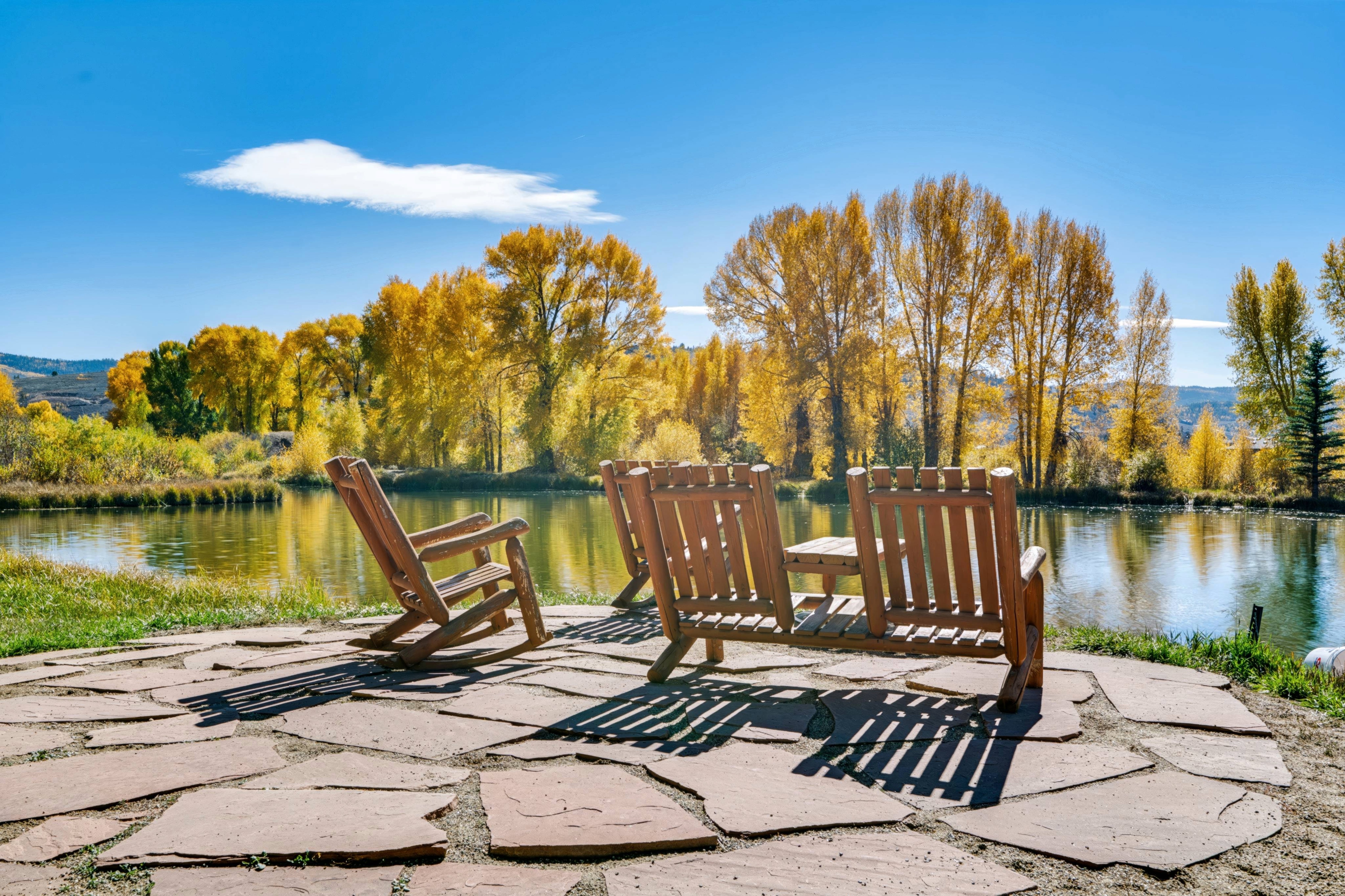 Lakeside Patio & Autumn Trees