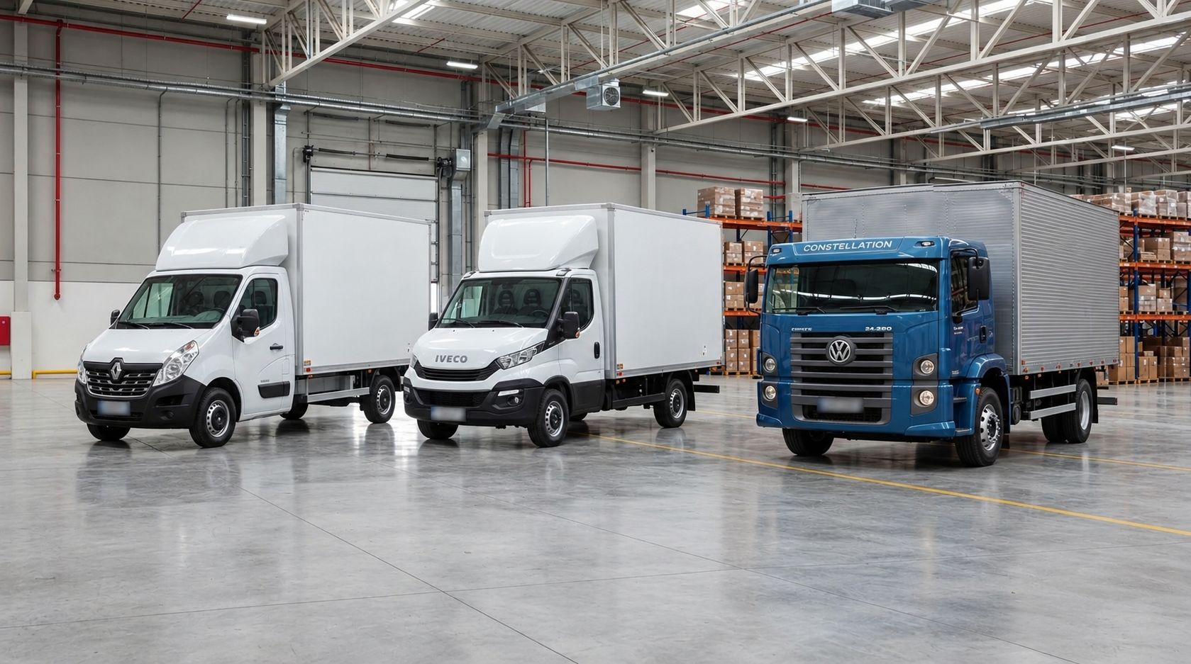 Frota diária Valode - Renault Master, Iveco Daily e VW Express