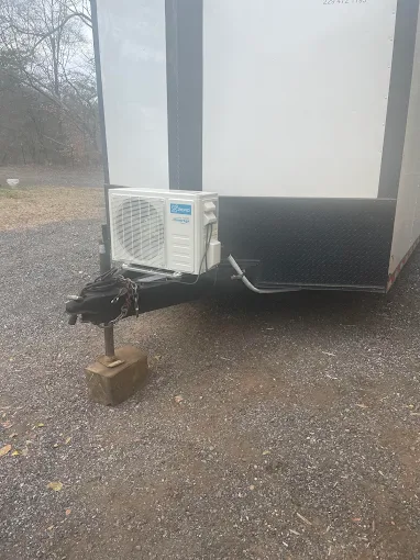 Trailer mounted mini split outdoor unit in Boerne area