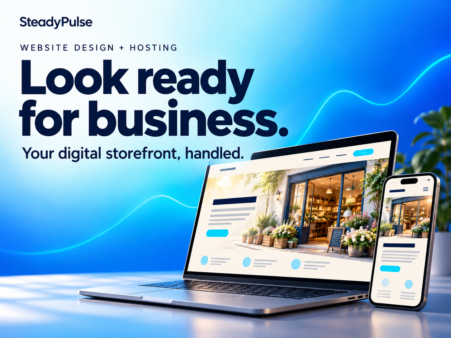 Website Design + Hosting — Look ready for business. Your digital storefront, handled.