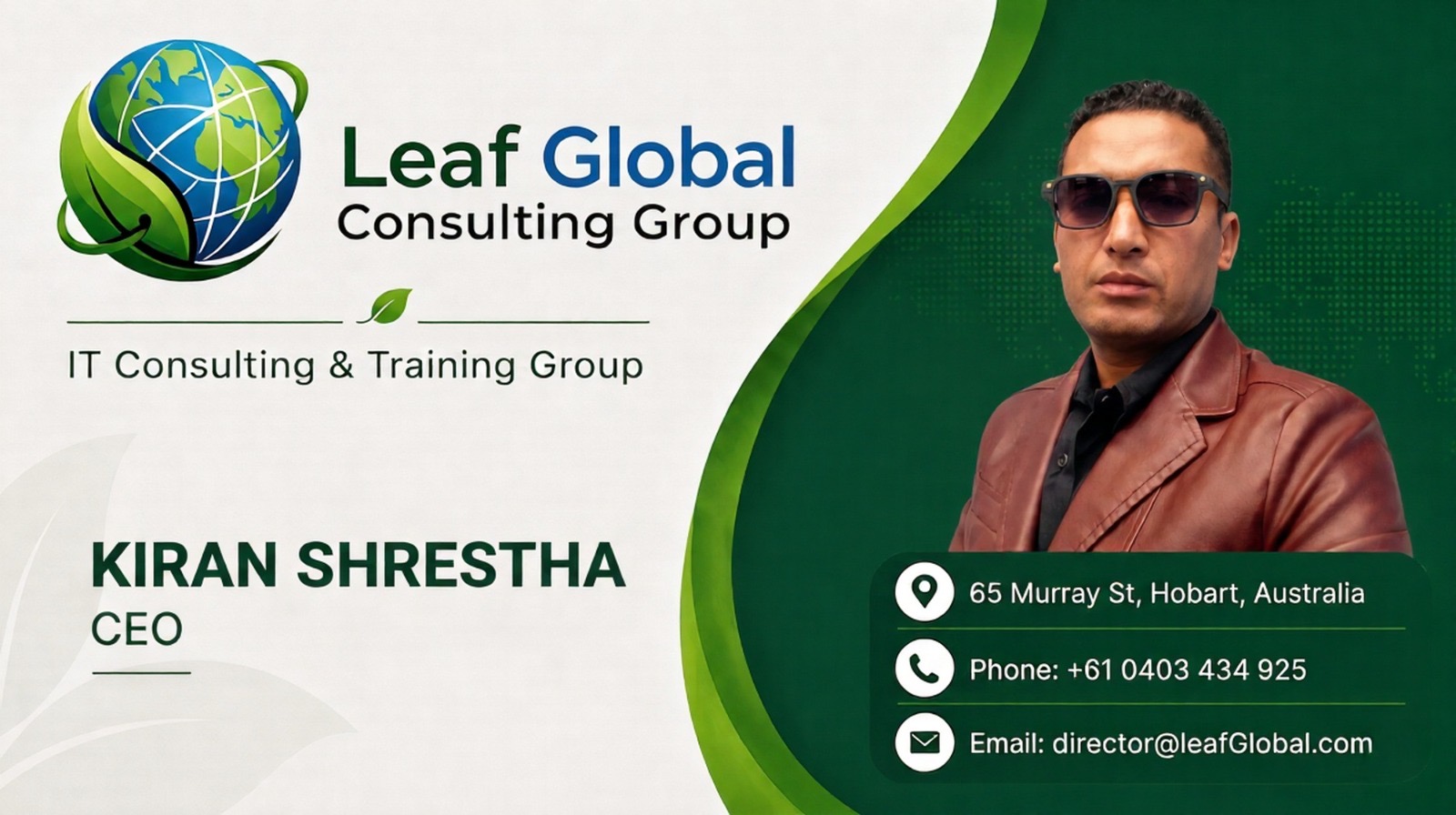 Kiran Shrestha Leaf Global CEO