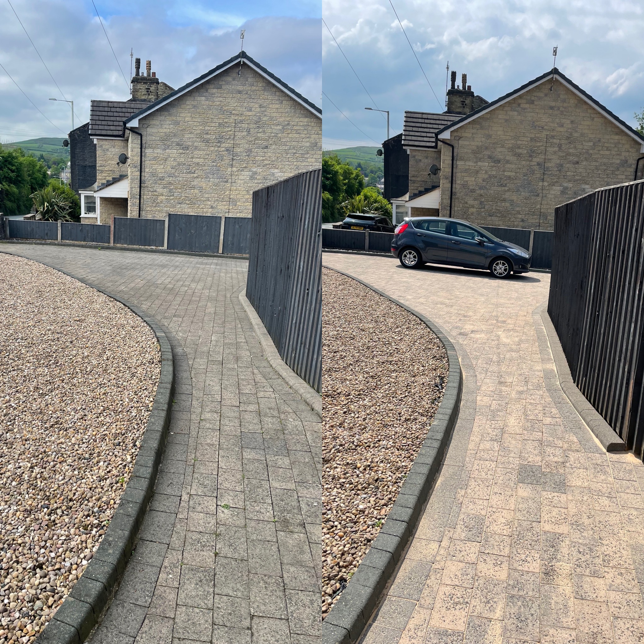 Driveway and patio cleaning before and after transformation 2