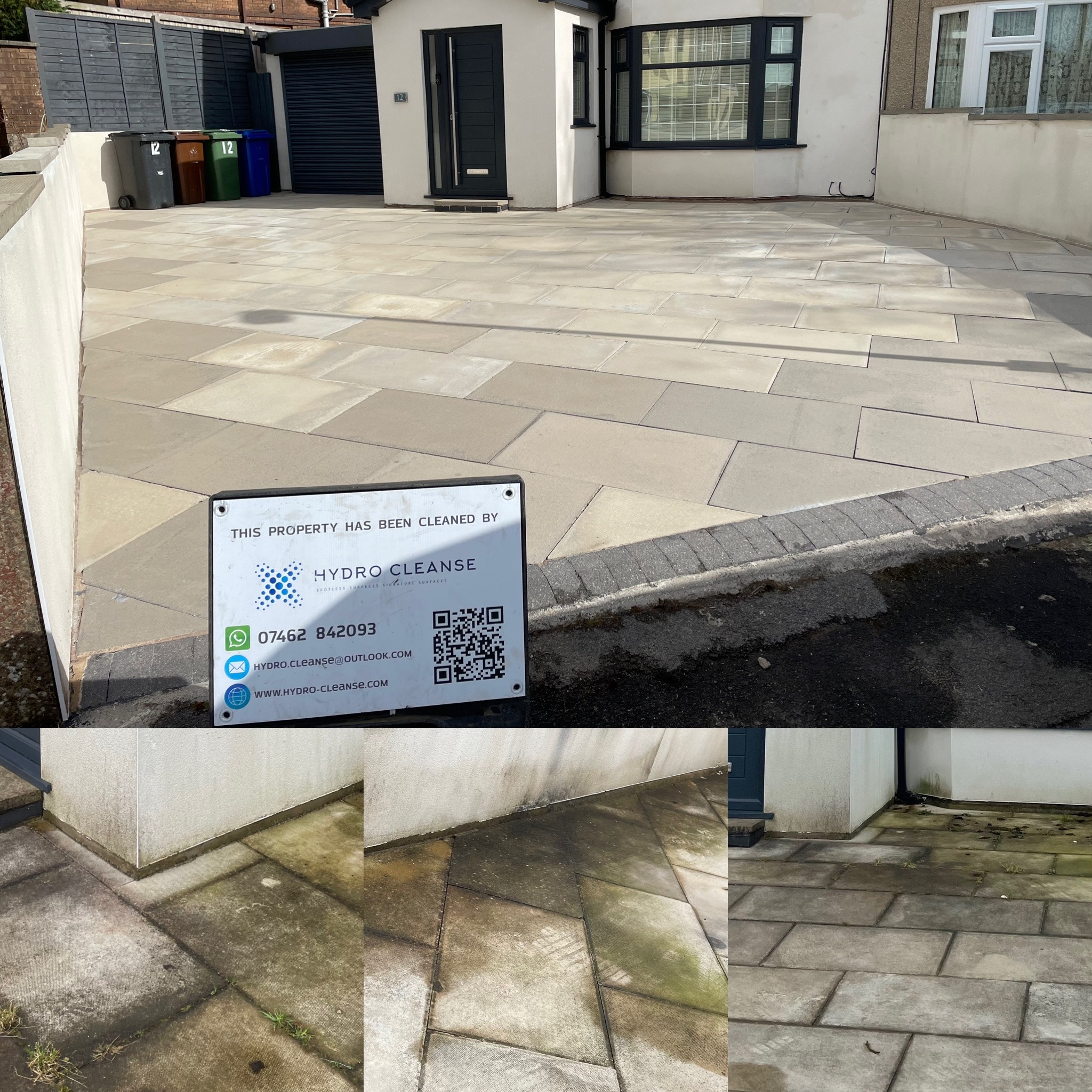 Driveway and patio cleaning before and after transformation 1