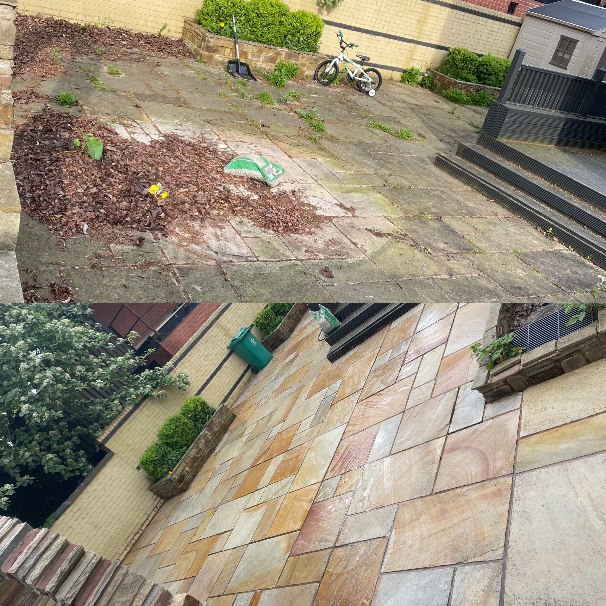 Driveway and patio cleaning before and after transformation 3