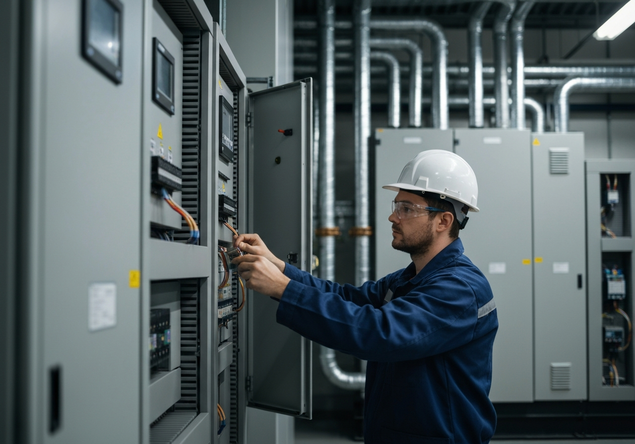 Coffing Electric technician wiring a residential circuit