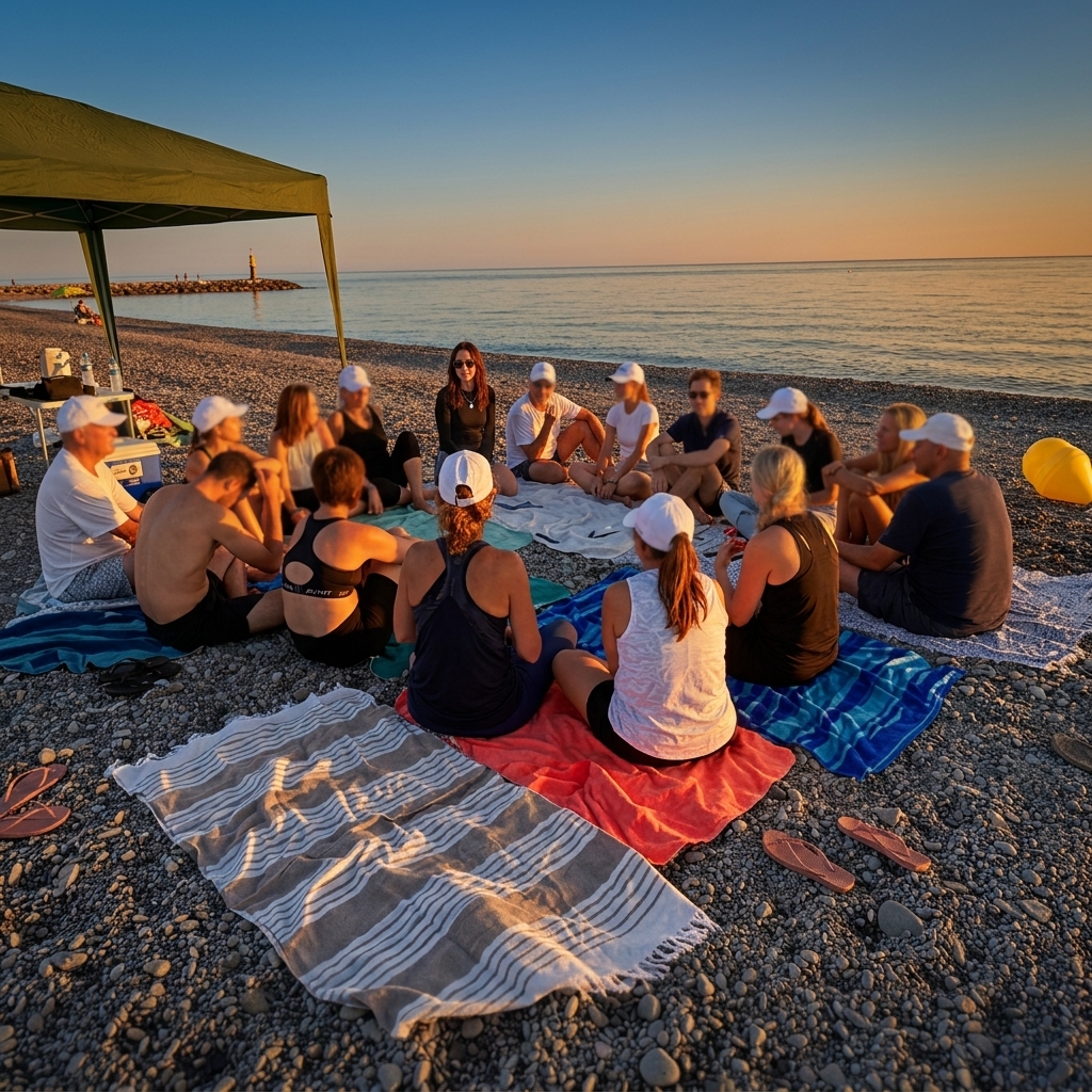 Sesión grupal en la playa