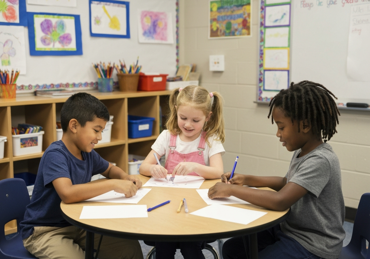Students working together