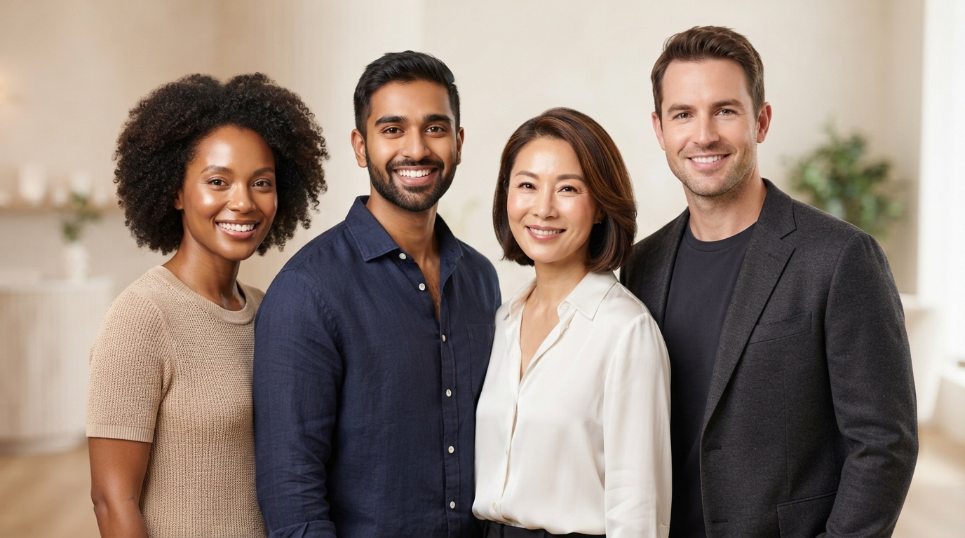 Happy patients with healthy skin at DermaCare