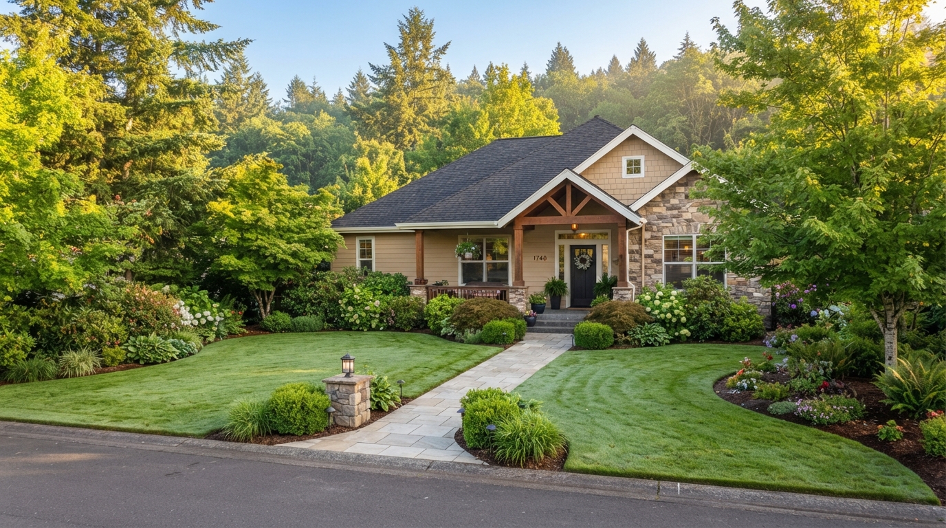 Beautiful residential landscape in Salem, Oregon