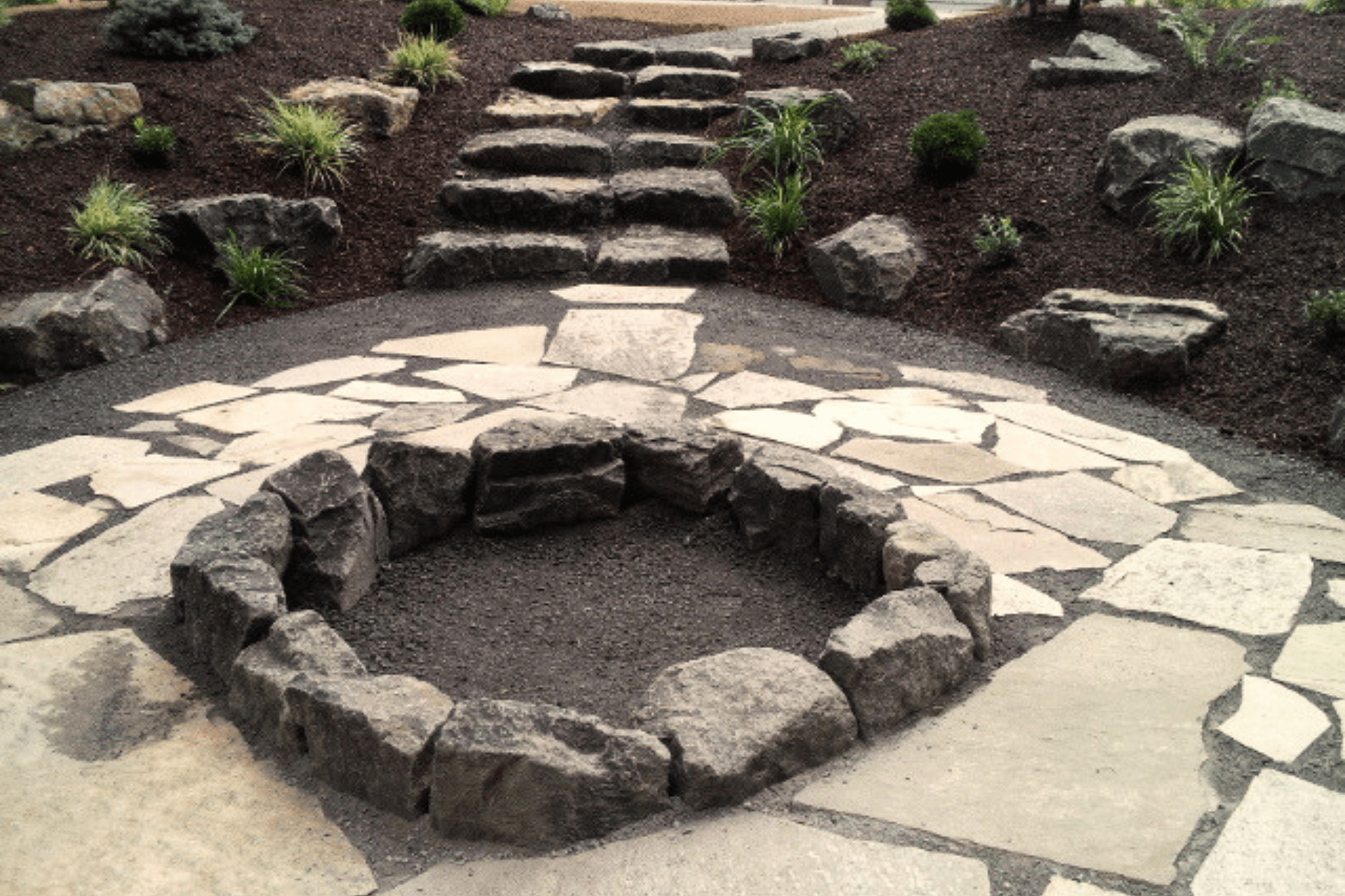 Outdoor living space with patio and fire pit in Salem, Oregon