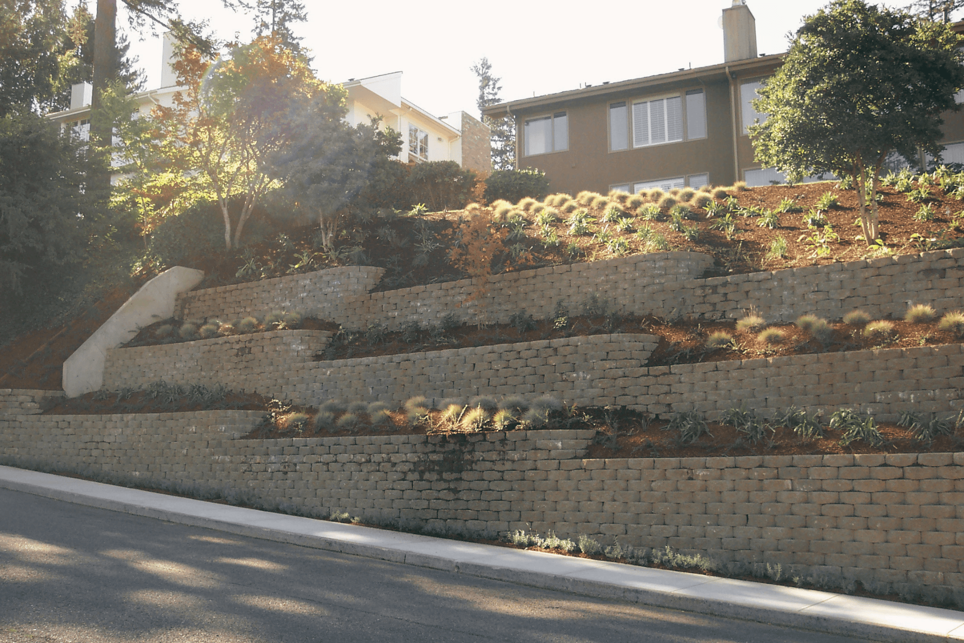 Retaining wall on a residential property in Salem, Oregon