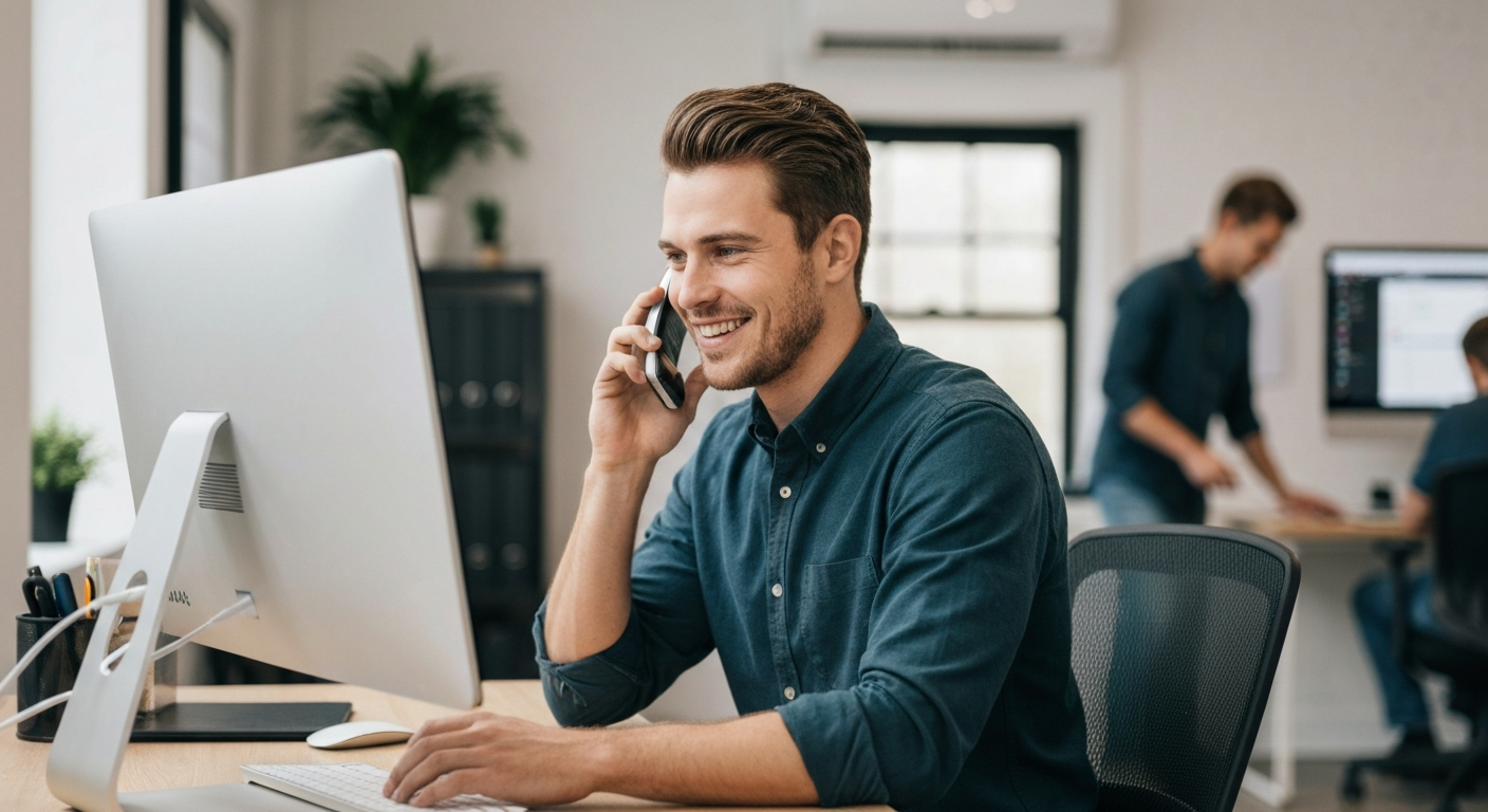 Service business team handling calls and scheduling