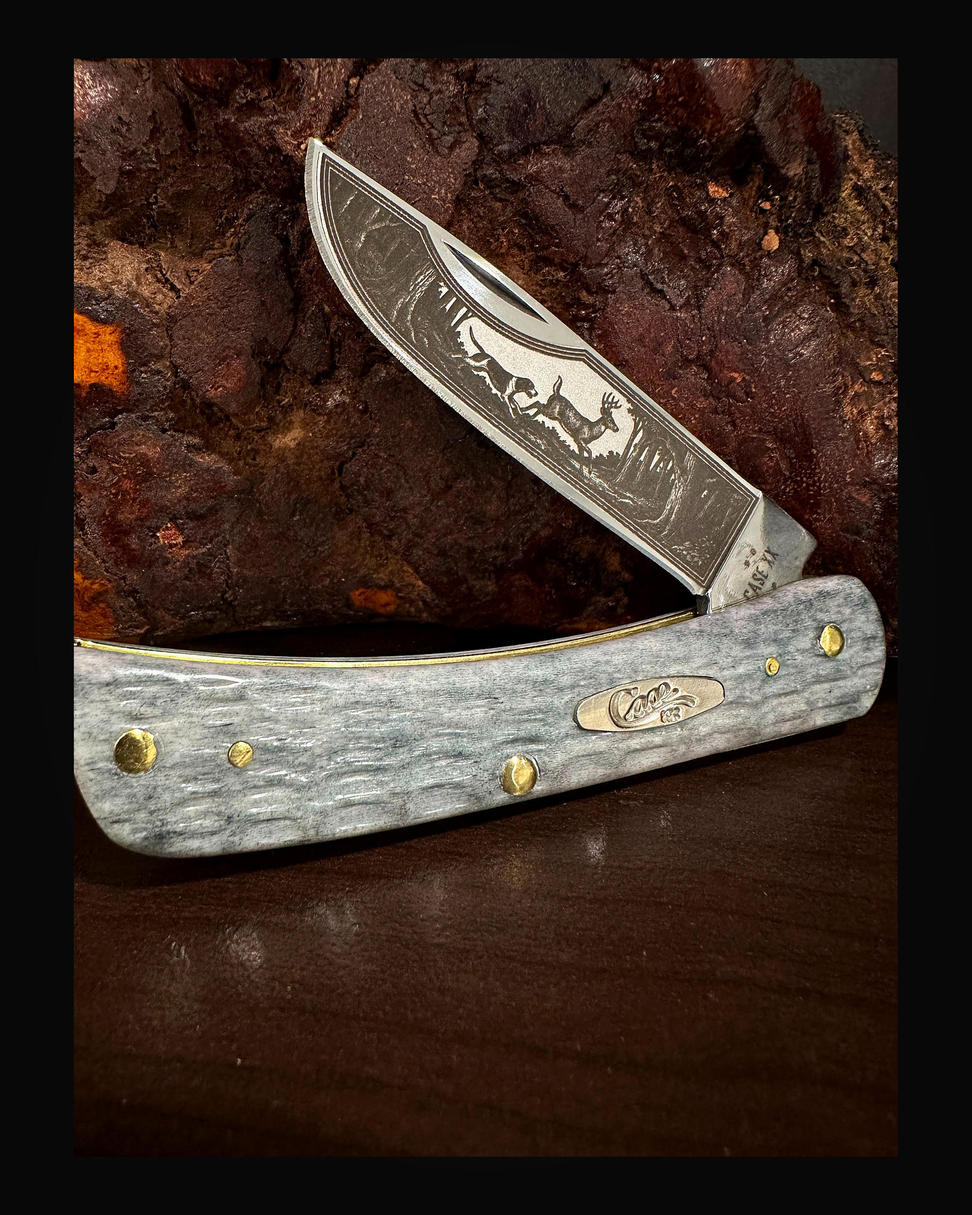 Hunting Hound & Deer — Bone