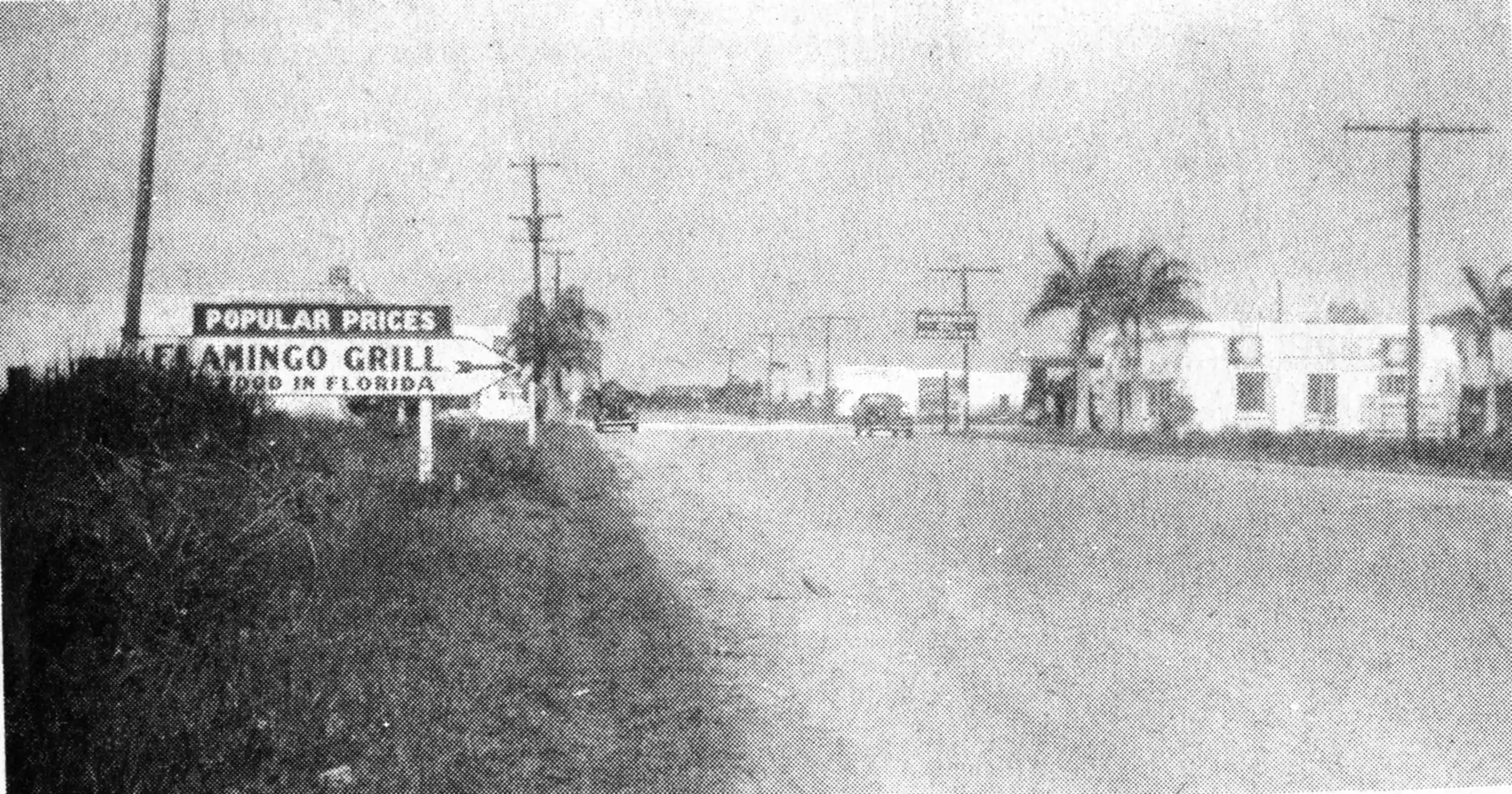 Historic 1937 view looking west from Fifth Avenue South and Tamiami Trail in Naples, Florida