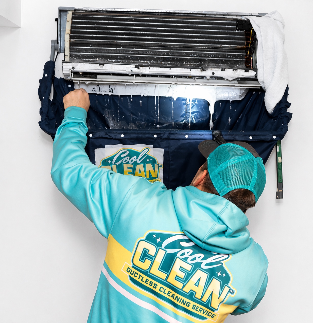 Professionally cleaned ductless mini-split system
