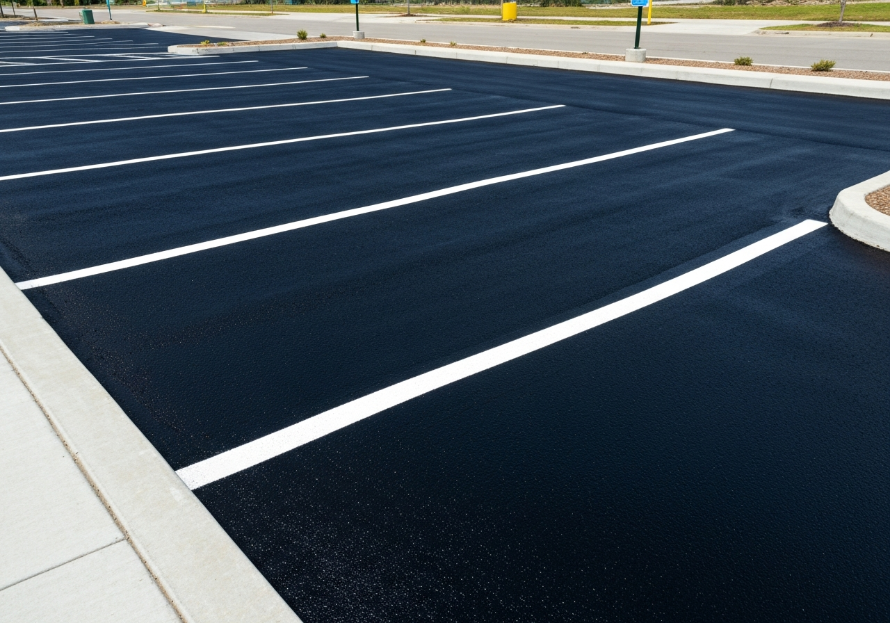 Professional asphalt paving team at work