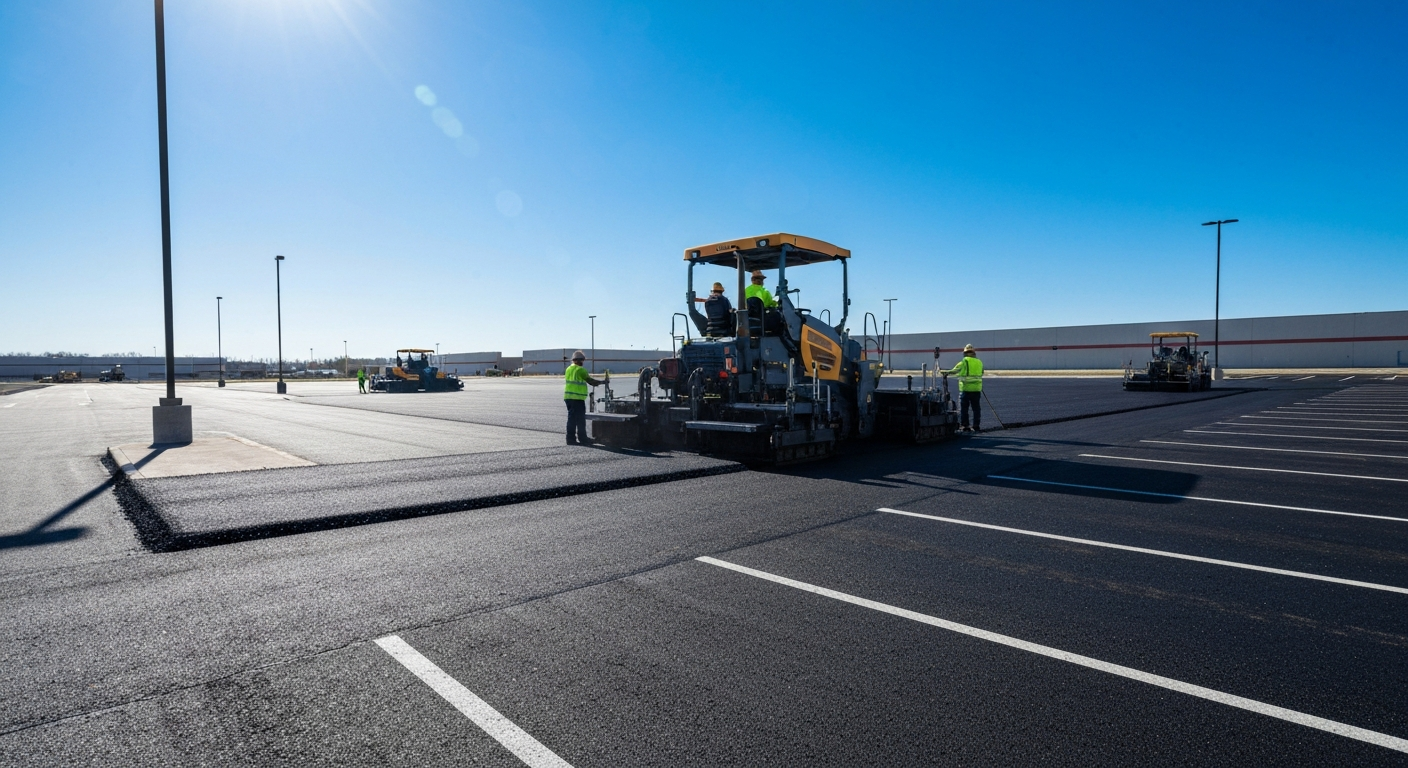 Professional commercial asphalt paving project in Middle Tennessee