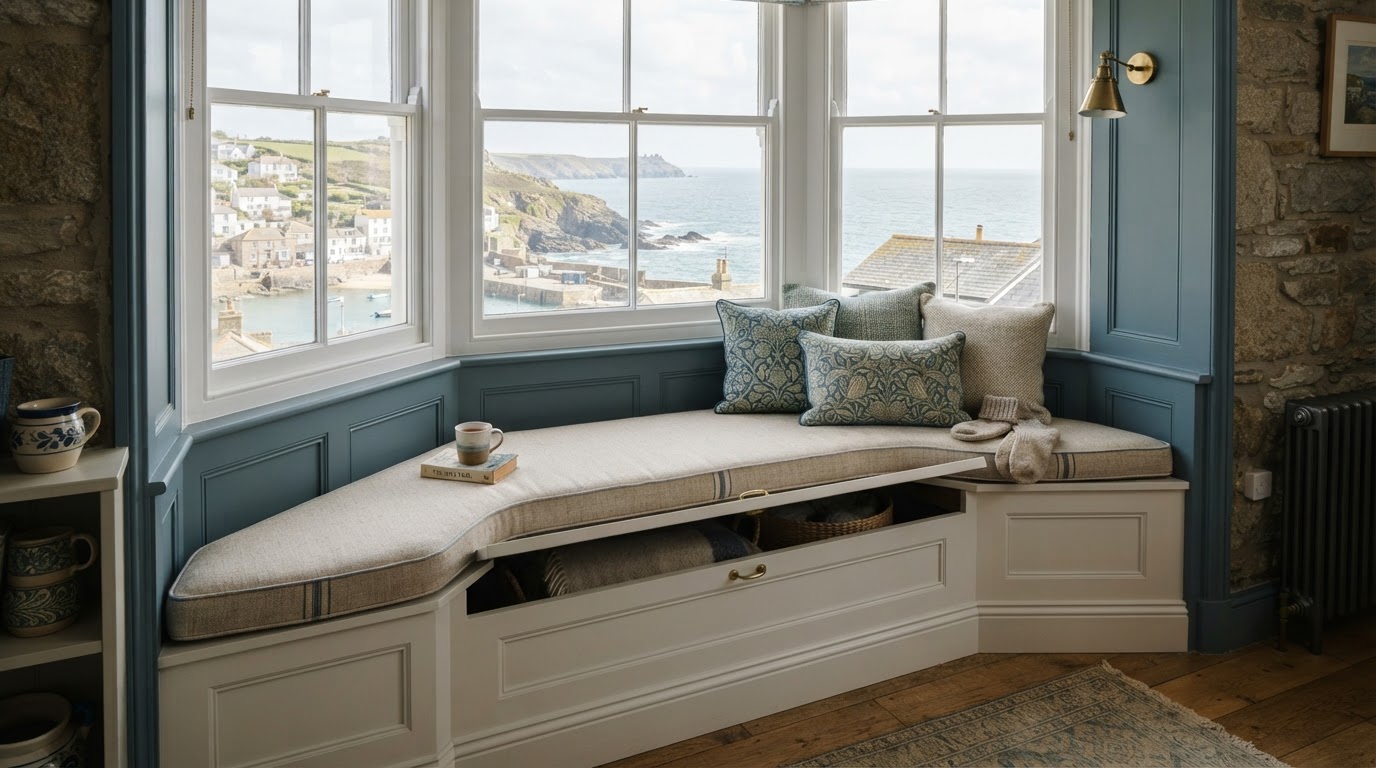 Window Seats & Storage Benches for Bay Windows in Cornwall