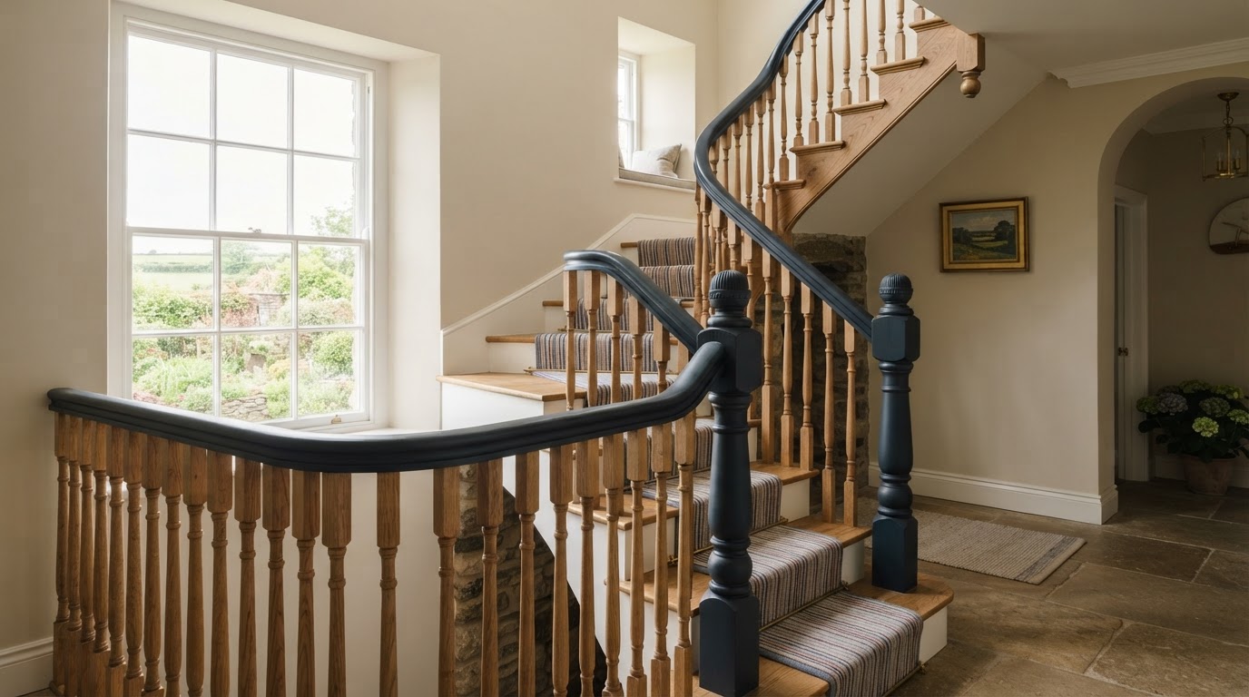 Staircase Renovation: Spindles, Newels & Handrails in Cornwall