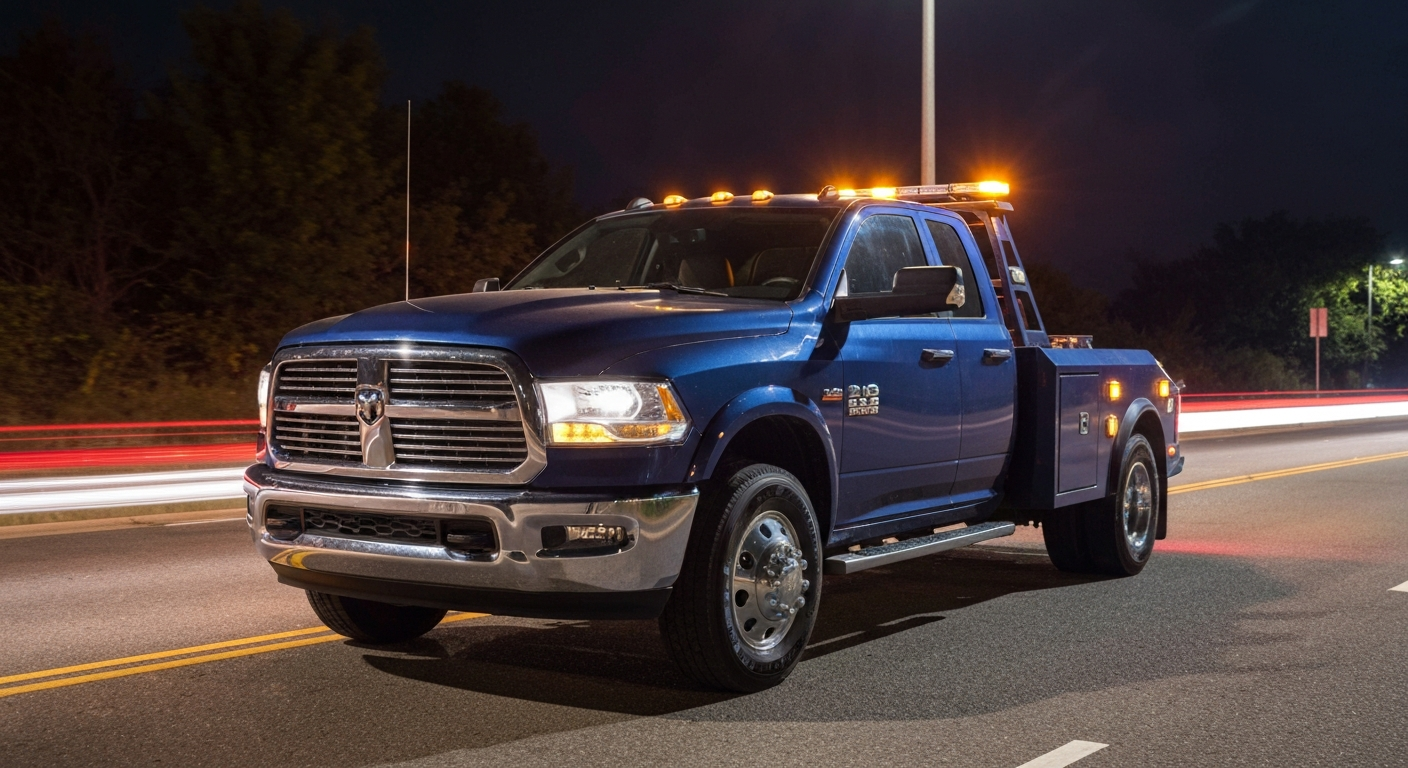 Tow Truck at Night