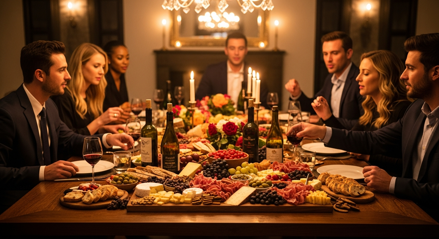 Elegant gathering around a celebration table